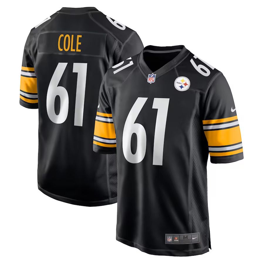 Men Pittsburgh Steelers 61 Mason Cole Nike Black Game Player NFL Jersey
